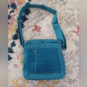 LUG Travel Purse Crossbody Bag Blue Clover Design